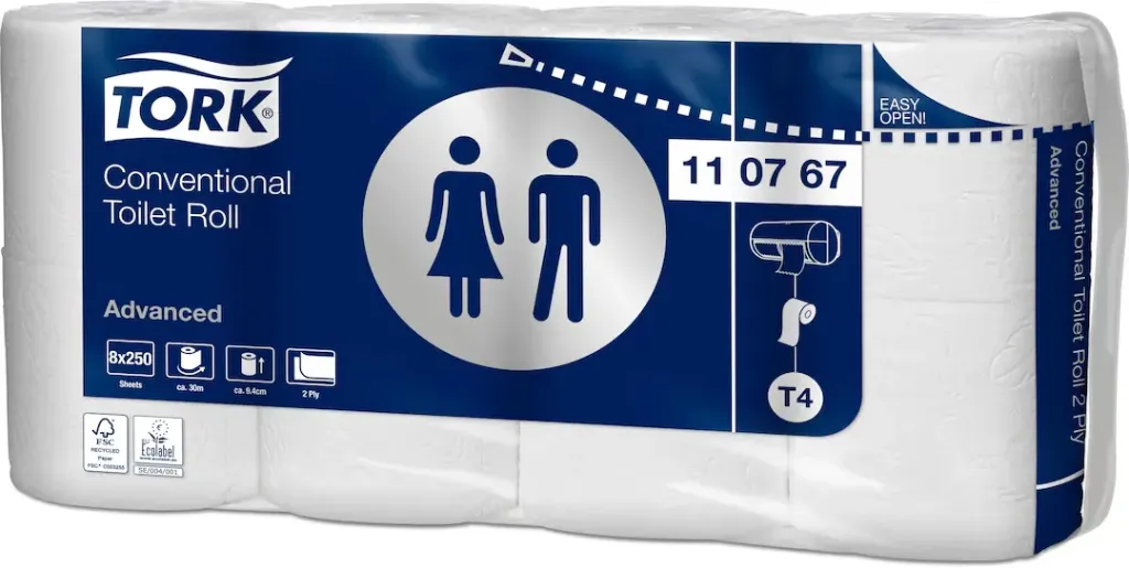 [TOR-861327] TORK CONVENTIONAL TOILET ROLL 2 PLY WHITE 11 07 67