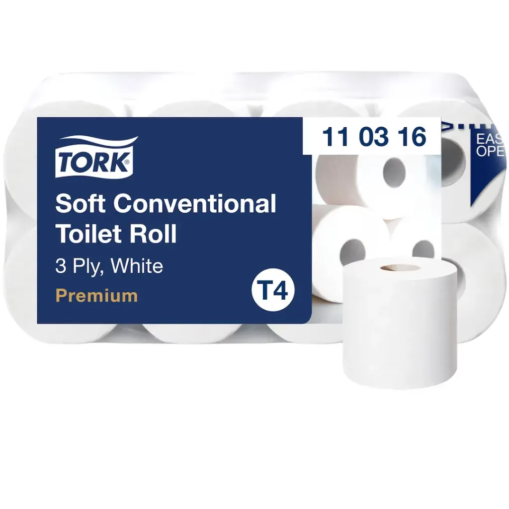 [TOR-114811] TORK PAPIER TOILETTE ROULEAU TRADITIONNEL DOUX 3-PLIES BLANC T4 11 03 16