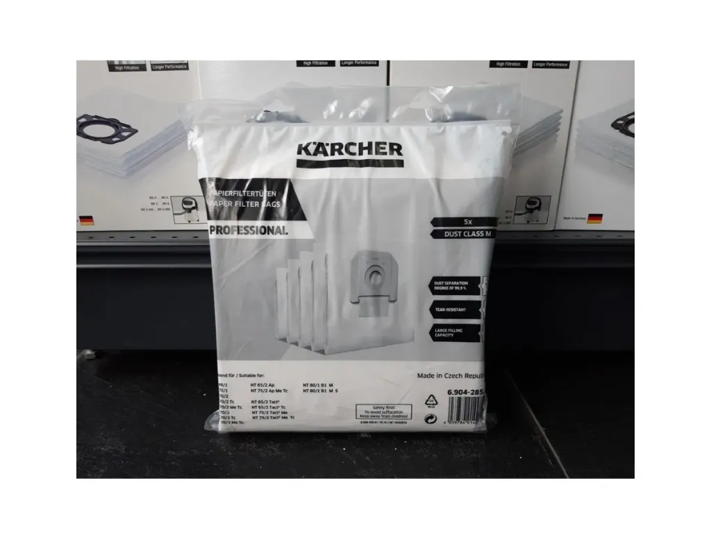[KAR-014275] KÄRCHER PABEIER FILTER STËBBSTUTEN NT 48, NT 65, NT 70, NT 72, NT 75, NT 80, WET VAC 6.904-285.0 (5 PAK)